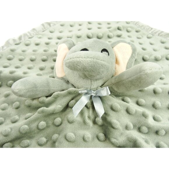 Pro Goleem Elephant Lovey Gray Security Blanket Baby Satin Edge 16 x 16in - Picture 3 of 8